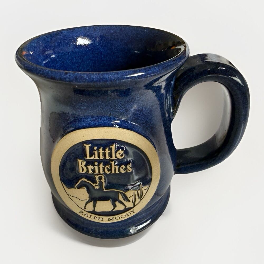 Sunset Hill Stoneware Blue Custom Mug Little Britches Ralph Moody 5”